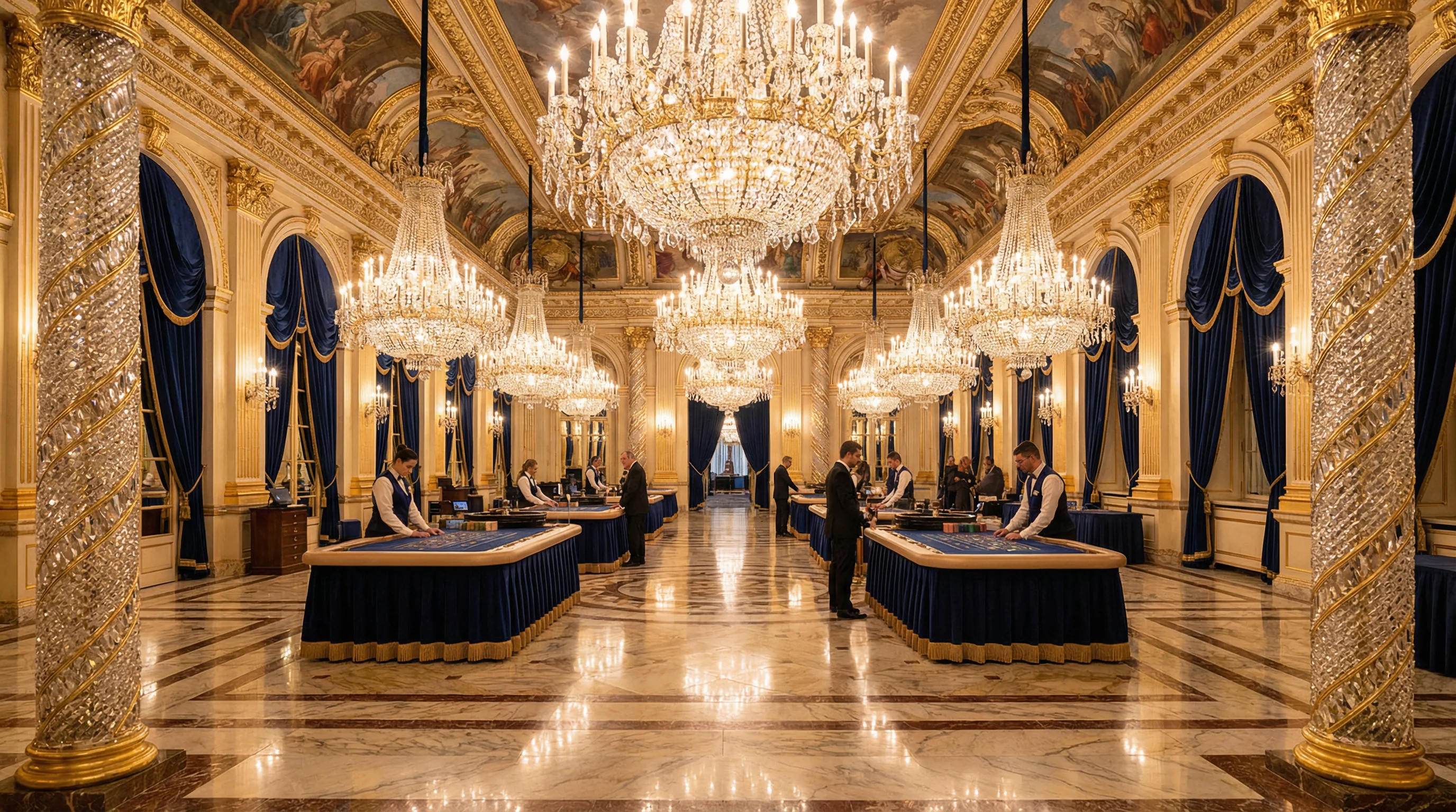 水晶大厅场景展示，尽享 百家乐 的奢华体验